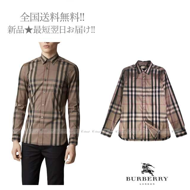 BURBERRY バーバリー チェック シャツ クラシック Nelson 長袖 ベージュ基調 メンズ 男 新品 ★ M J724..｜au PAY  マーケット